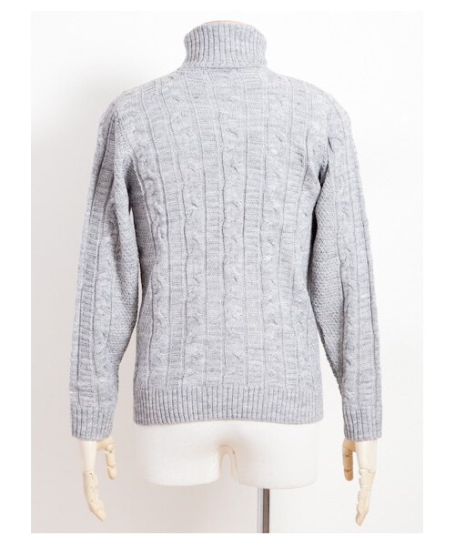 SEVENDAYS=SUNDAY（セブンデイズサンデイ）の「《メンズ》 ケーブルタートルネックニット（ニット・セーター・メンズ・グレー/ネイビー/アイボリー・L/M/S）」の6枚目の写真