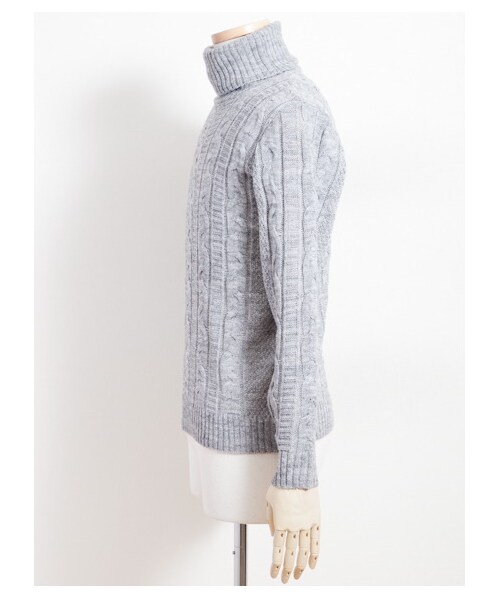 SEVENDAYS=SUNDAY（セブンデイズサンデイ）の「《メンズ》 ケーブルタートルネックニット（ニット・セーター・メンズ・グレー/ネイビー/アイボリー・L/M/S）」の5枚目の写真