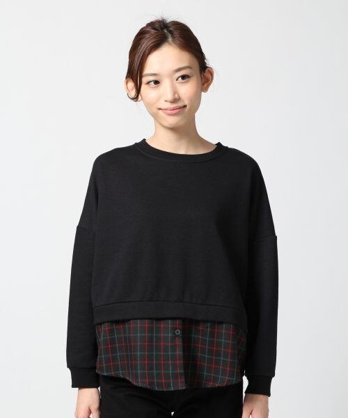 LEPSIM（レプシィム）の「ウラケカサネギフウＬＳ（トップス・レディース・ブラック×チェック・ＦREE SIZE）」の2枚目の写真