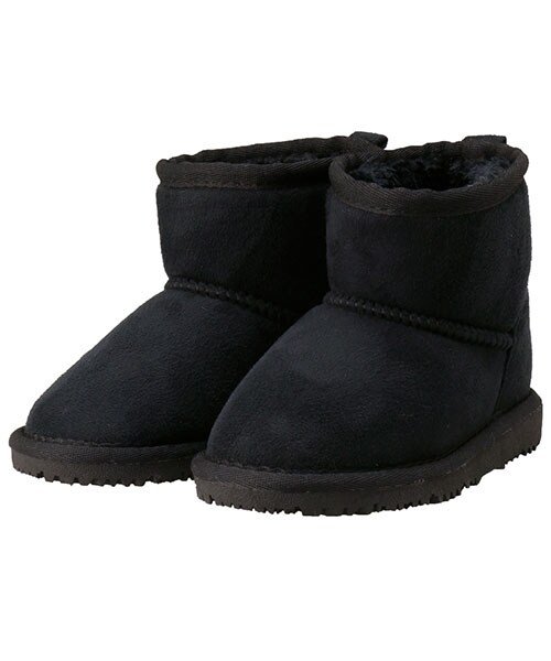 BRANSHES(ブランシェス)の「フェイクムートンブーツ(ブーツ・キッズ・エンジ/ブラック/グレー/キャメル・13~21cm)」の2枚目の写真