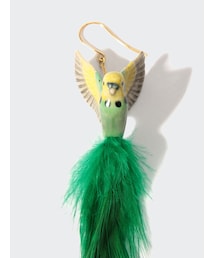 【新品未使用】nach ナッシュ フープピアス ピアス セキセイインコ　イエロー H.P.FRANCE（アッシュペーフランス）の「NACH|緑のセキセイインコの