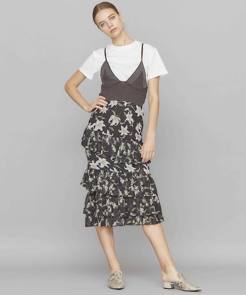 Ameri（アメリ）の「TWIN LILY OVERLAP SKIRT（）」 - WEAR 