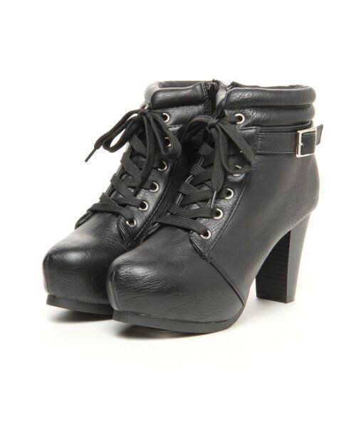 Heather（ヘザー）の「アンクルボリュームブーツ（シューズ・レディース・グレー/ネイビー/ブラック・Ｌ（24.0～24.5）/Ｍ（23.0～23.5））」の4枚目の写真