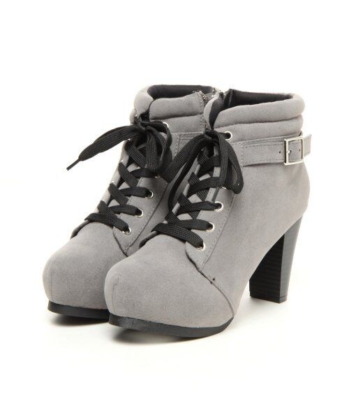 Heather（ヘザー）の「アンクルボリュームブーツ（シューズ・レディース・グレー/ネイビー/ブラック・Ｌ（24.0～24.5）/Ｍ（23.0～23.5））」の2枚目の写真