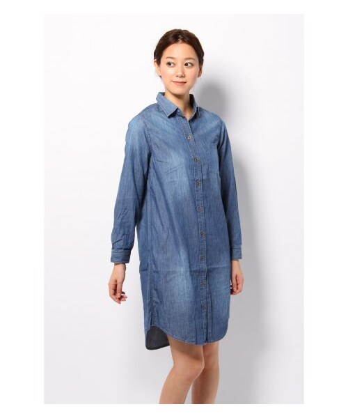 FRAMeWORK（フレームワーク）の「5OZデニムシャツワンピース（ワンピース・レディース・ネイビー/ブルー・フリー）」の2枚目の写真