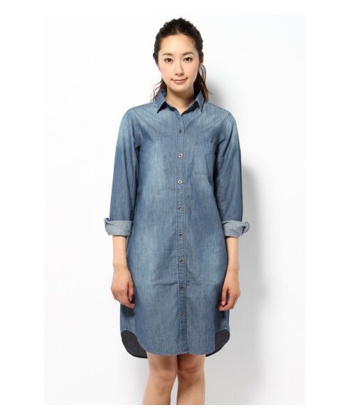 FRAMeWORK（フレームワーク）の「5OZデニムシャツワンピース（ワンピース・レディース・ネイビー/ブルー・フリー）」の3枚目の写真