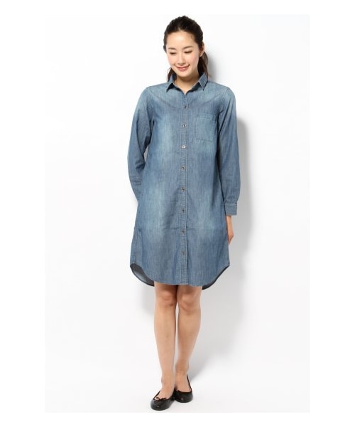 FRAMeWORK（フレームワーク）の「5OZデニムシャツワンピース（ワンピース・レディース・ネイビー/ブルー・フリー）」の4枚目の写真
