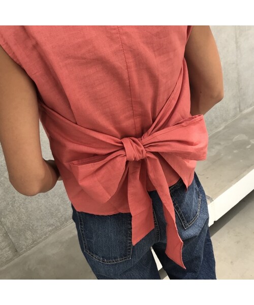 copine（コピン）の「麻混バックリボンノースリーブブラウス(2color)【クリックポスト対象商品】（シャツ/ブラウス・レディース・その他）」の14枚目の写真