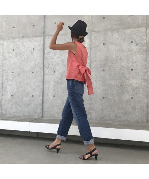 copine（コピン）の「麻混バックリボンノースリーブブラウス(2color)【クリックポスト対象商品】（シャツ/ブラウス・レディース・その他）」の9枚目の写真