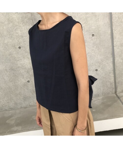 copine（コピン）の「麻混バックリボンノースリーブブラウス(2color)【クリックポスト対象商品】（シャツ/ブラウス・レディース・その他）」の5枚目の写真