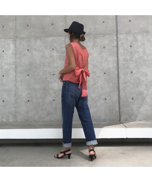 copine（コピン）の「麻混バックリボンノースリーブブラウス(2color)【クリックポスト対象商品】（シャツ/ブラウス・レディース・その他）」の10枚目の写真