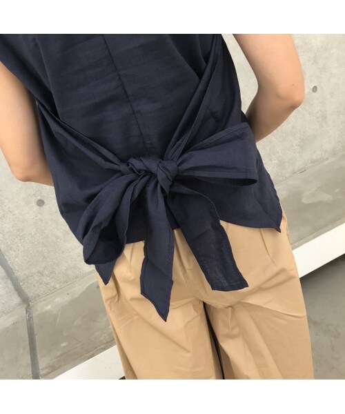 copine（コピン）の「麻混バックリボンノースリーブブラウス(2color)【クリックポスト対象商品】（シャツ/ブラウス・レディース・その他）」の15枚目の写真