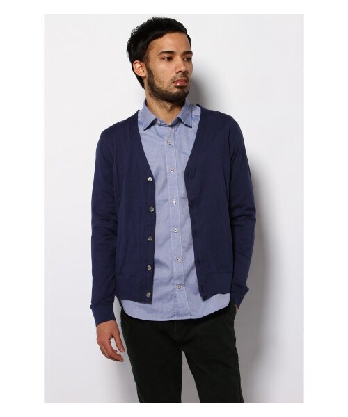 B.C STOCK（ベーセーストック）の「スーピマカーデ（カーディガン・メンズ・レッド/ブルー/ホワイト・38/40/42）」の2枚目の写真