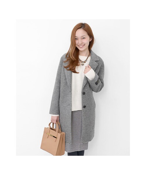 URBAN RESEARCH(アーバンリサーチ)の「スライバーニットチェスターコート(ジャケット/アウター・レディース・CAMEL/M.GRY/NAVY・FREE)」の5枚目の写真