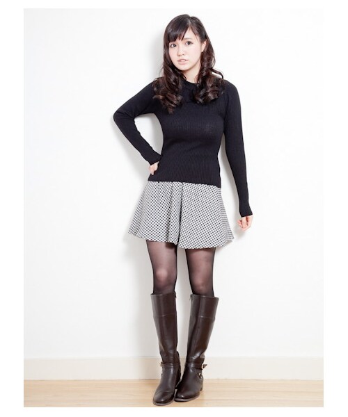 earth music&ecology（アースミュージックアンドエコロジー）の「リブハイネックニット（ニット・セーター・レディース・ラベンダー/杢グレー/ブラック/アイボリー・M/S）」の2枚目の写真