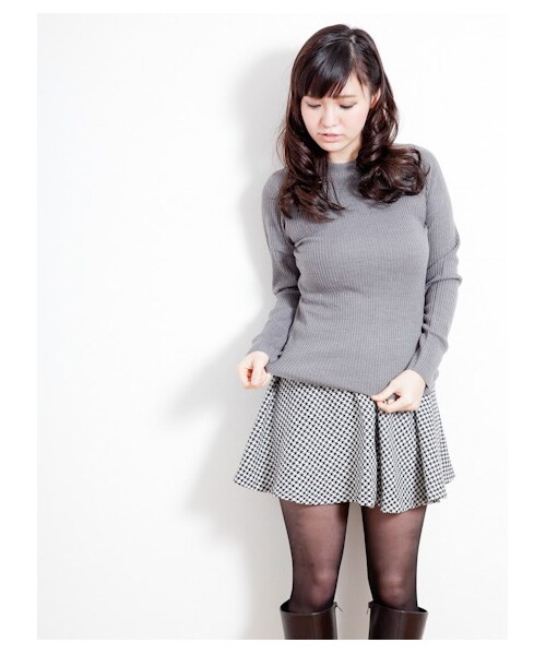 earth music&ecology（アースミュージックアンドエコロジー）の「リブハイネックニット（ニット・セーター・レディース・ラベンダー/杢グレー/ブラック/アイボリー・M/S）」の3枚目の写真