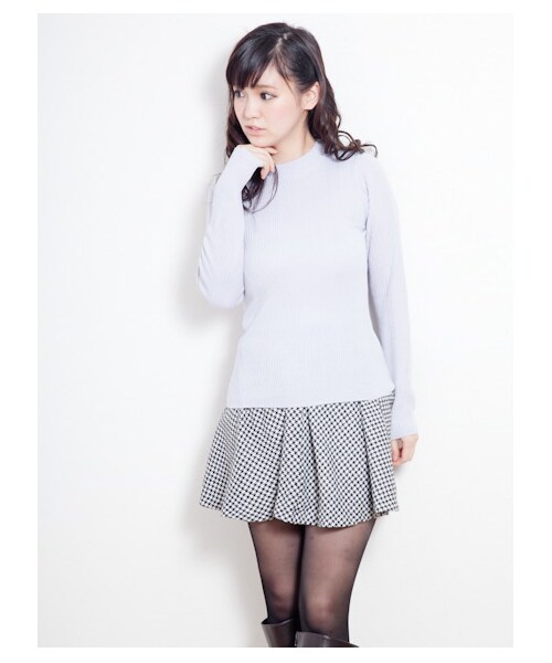 earth music&ecology（アースミュージックアンドエコロジー）の「リブハイネックニット（ニット・セーター・レディース・ラベンダー/杢グレー/ブラック/アイボリー・M/S）」の4枚目の写真