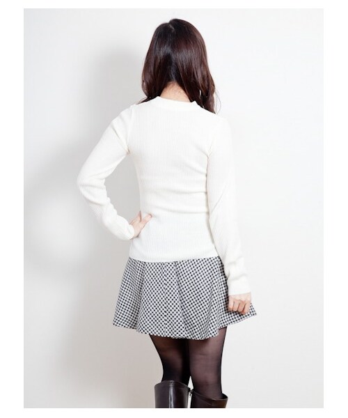 earth music&ecology（アースミュージックアンドエコロジー）の「リブハイネックニット（ニット・セーター・レディース・ラベンダー/杢グレー/ブラック/アイボリー・M/S）」の7枚目の写真