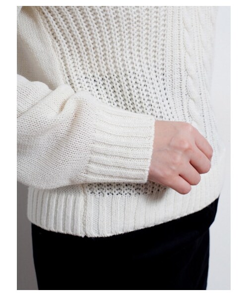 earth music&ecology（アースミュージックアンドエコロジー）の「ハイネックニット（ニット・セーター・レディース・グレー/ブラック/ライトピンク/アイボリー・F）」の9枚目の写真