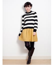 earth music&ecology | ボーダーハイネックニット(トップス)