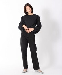 Curensology リネンギャザースリーブブラウス美品ブラック Curensology リネンギャザースリーブブラウス - メルカリ