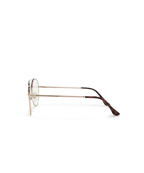 FOREVER 21（フォーエバー トゥエンティーワン）の「トータスシェルアビエーターメガネ（ファッション雑貨・GOLD/CLEAR・ONE SIZE）」の3枚目の写真