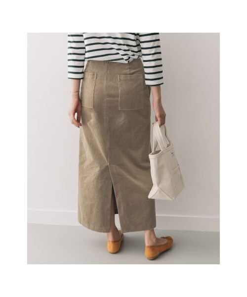 URBAN RESEARCH DOORS（アーバンリサーチドアーズ）の「【予約】コーデュロイマキシストレートスカート（スカート・レディース・CAMEL/GREEN/BEIGE・36/38）」の10枚目の写真