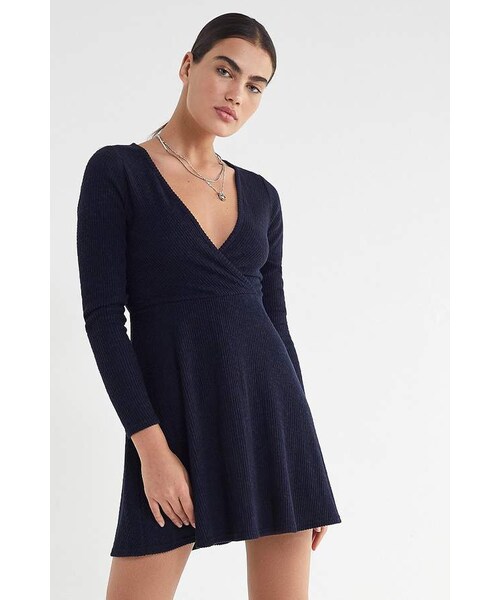 Urban Outfitters,Urban Outfitters UO Coraline Cozy Wrap Dress - WEAR