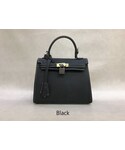 ケリーバッグ風　黒レザー ハンドバッグ 南京錠付き 20190111102919855_125.jpeg