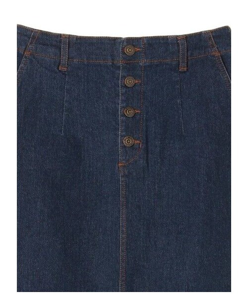 E hyphen world gallery（イーハイフンワールドギャラリー）の「デニム前ボタンスカート（スカート・インディゴ・S/M）」の3枚目の写真
