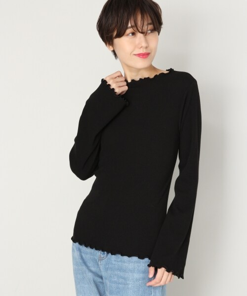 LOWRYS FARM（ローリーズファーム）の「リブメロープルオーバー（トップス・オフ/ブラック/ボーダー/グレー/ブラウン）」の2枚目の写真