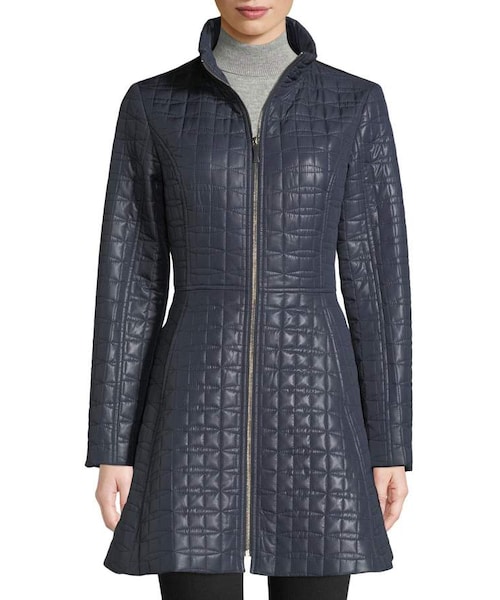 kate spade new york（ケイトスペード ニューヨーク）の「kate spade new york Bow Quilted Fit & Flare Puffer Coat（ジャケット/アウター・レディース・Blue・X-large/Large/Medium/X-small/Small）」の4枚目の写真