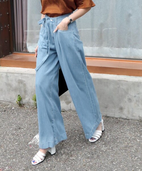 DHOLIC（ディーホリック）の「ストラップSETデニムワイドパンツ