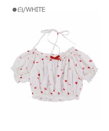 Bobon21 | KISSマークオフショルトップス-全２色-(シャツ/ブラウス)