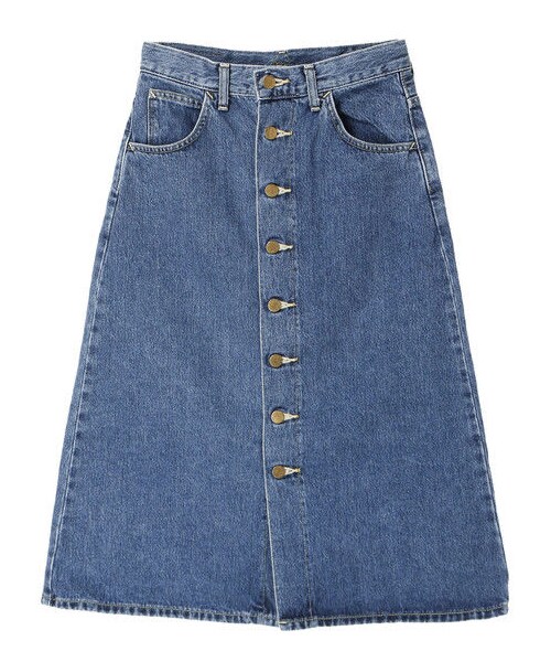 E hyphen world gallery（イーハイフンワールドギャラリー）の「Lee BUTTON SKIRT（スカート・インディゴ/ミディアムインディゴ・S/M）」の8枚目の写真