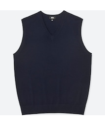 UNIQLO | エクストラファインメリノＶネックベスト(ニット/セーター)