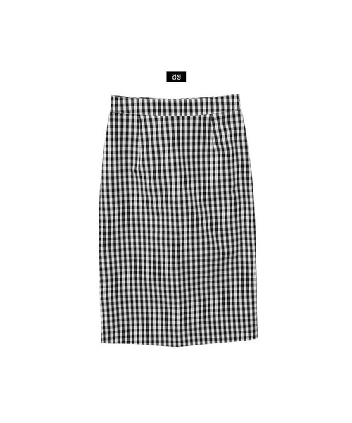 Dailyabout（デイリーアバウト）の「ストレートチェック柄スカート（スカート・レディース・ブルー/ブラック・S/M）」の2枚目の写真