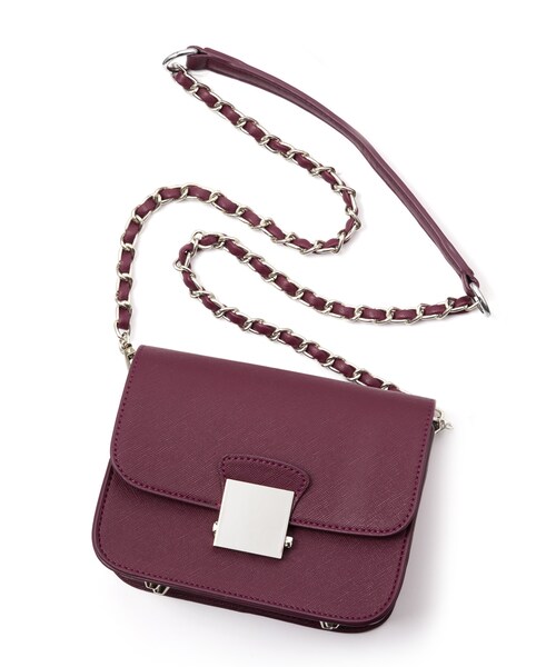 GRL（グレイル）の「スクエアフラップミニショルダーバッグ（ショルダーバッグ・レディース・グレージュ/パープル/ブラック・F/Ｆ）」の3枚目の写真