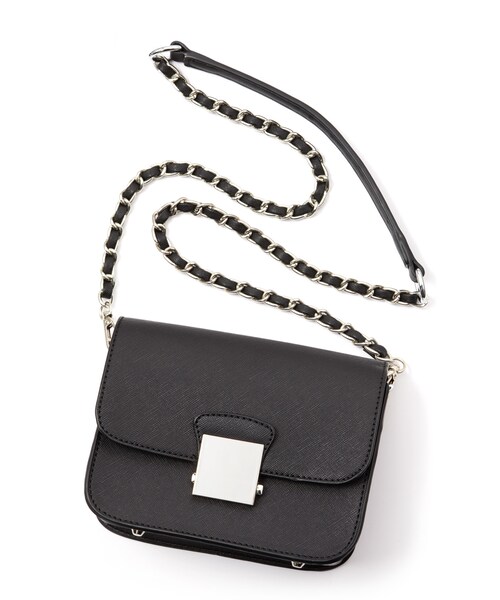 GRL（グレイル）の「スクエアフラップミニショルダーバッグ（ショルダーバッグ・レディース・グレージュ/パープル/ブラック・F/Ｆ）」の2枚目の写真