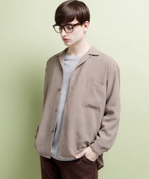 EMMA CLOTHES | ブライトポプリンリラックスオープンカラーシャツ Poplin Open Collar Shirt Long sleeve(シャツ/ブラウス)