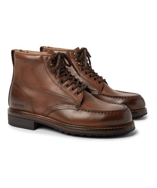 Tom Ford（トム フォード）の「TOM FORD Cromwell Burnished-Leather Hiking Boots（スニーカー）」  - WEAR