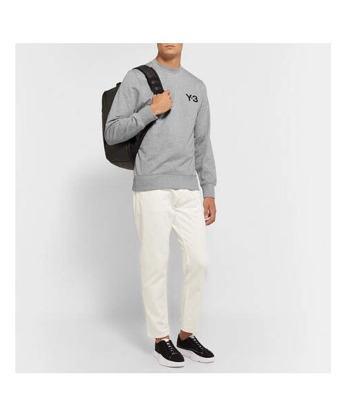 Y-3(ワイスリー)の「Y-3 Logo-Print Mélange Loopback Stretch-Cotton Sweatshirt(スウェット・メンズ・Gray・M/L/XL/S/XXL/XS)」の4枚目の写真