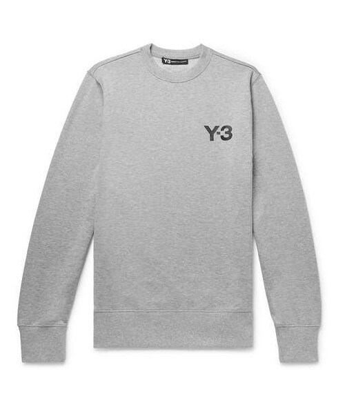 Y-3(ワイスリー)の「Y-3 Logo-Print Mélange Loopback Stretch-Cotton Sweatshirt(スウェット・メンズ・Gray・M/L/XL/S/XXL/XS)」の1枚目の写真