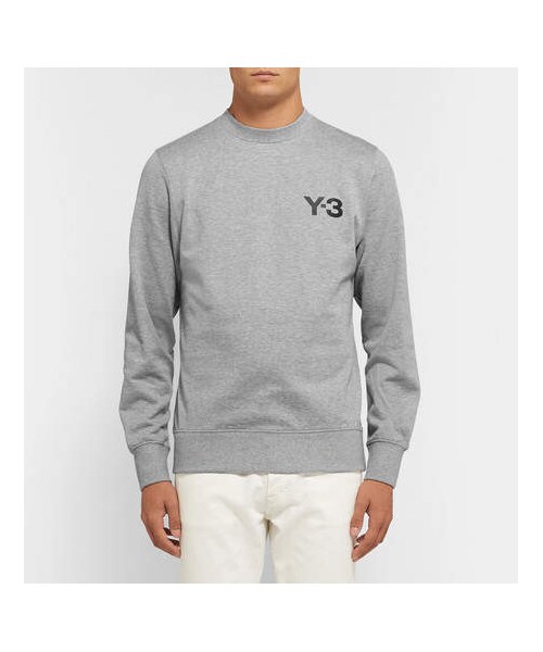 Y-3(ワイスリー)の「Y-3 Logo-Print Mélange Loopback Stretch-Cotton Sweatshirt(スウェット・メンズ・Gray・M/L/XL/S/XXL/XS)」の3枚目の写真