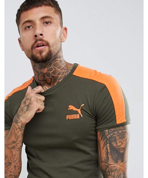PUMA（プーマ）の「Puma T7 Muscle Fit T-Shirt In Green 57635215（Tシャツ/カットソー・メンズ・Green・M/S/XXL/L/XL）」の3枚目の写真