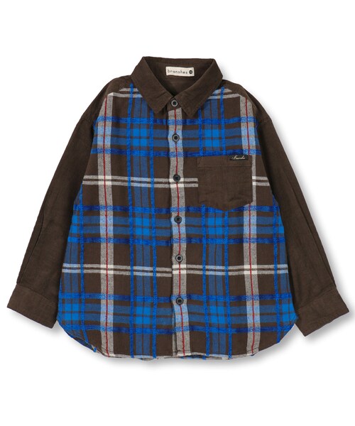 BRANSHES(ブランシェス)の「ワイドチェック柄長袖シャツ(シャツ/ブラウス・キッズ・レッド/ブラウン・90cm~150cm)」の2枚目の写真