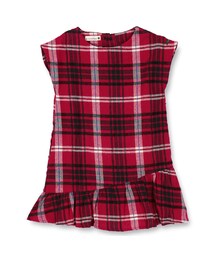 BRANSHES | ワイドチェック半袖ワンピース(ワンピース)