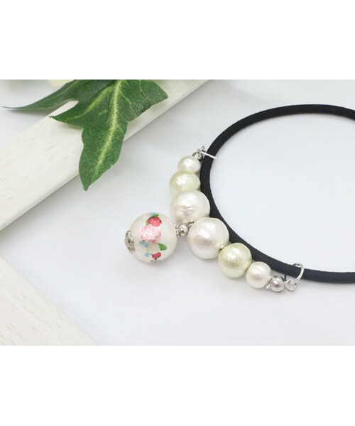 Handmade ハンドメイド の ゴム交換可能 ブレスレットみたい 小さなピンクと赤いバラのプリント コットンパールの飾りヘアゴムh142 バレッタ ヘアクリップ Wear Handmade ハンドメイド の ゴム交換可能 ブレスレットみたい 小さなピンクと赤いバラのプリント コットンパールの飾りヘアゴムh142 バレッタ ヘアクリップ Wear