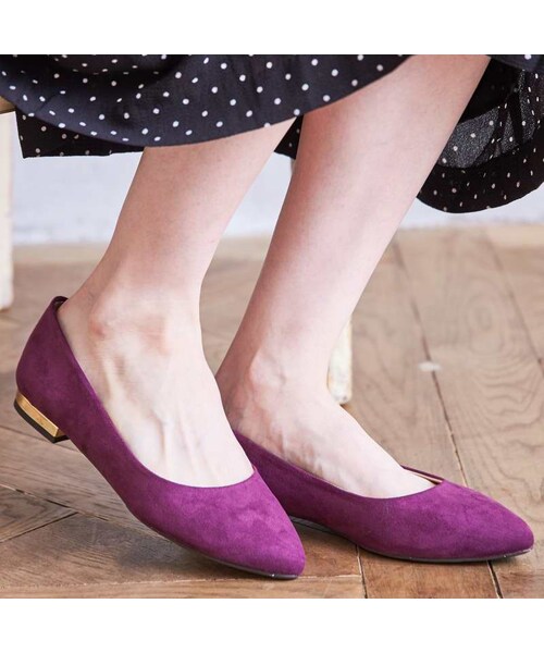 ORiental TRaffic（オリエンタルトラフィック）の「ポインテッドフラットパンプス（シューズ・レディース・ブラック/グレー/カーキ/パープル/レッド・33/34/35/36/37/38/39/40/41/42/43）」の15枚目の写真