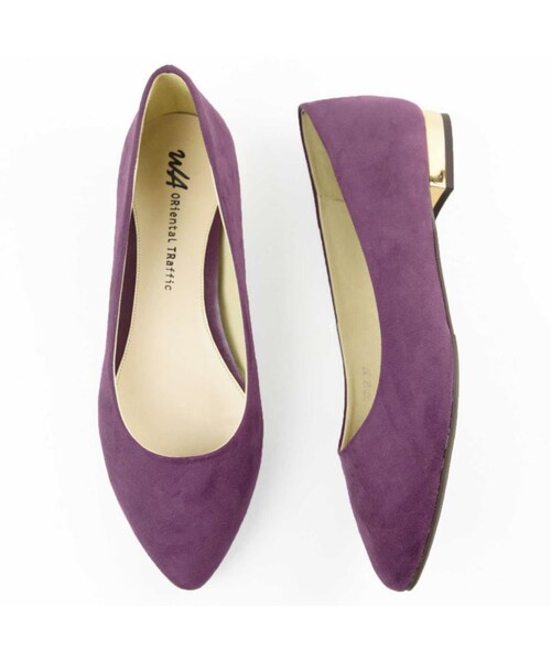 ORiental TRaffic（オリエンタルトラフィック）の「ポインテッドフラットパンプス（シューズ・レディース・ブラック/グレー/カーキ/パープル/レッド・33/34/35/36/37/38/39/40/41/42/43）」の4枚目の写真